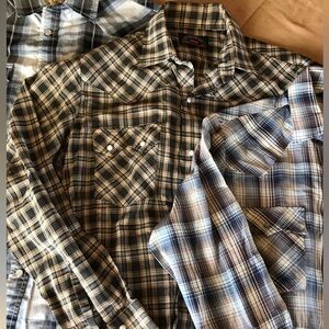 8 mens pearl snap shirts medium Levi’s wrangler roper cowboy legend